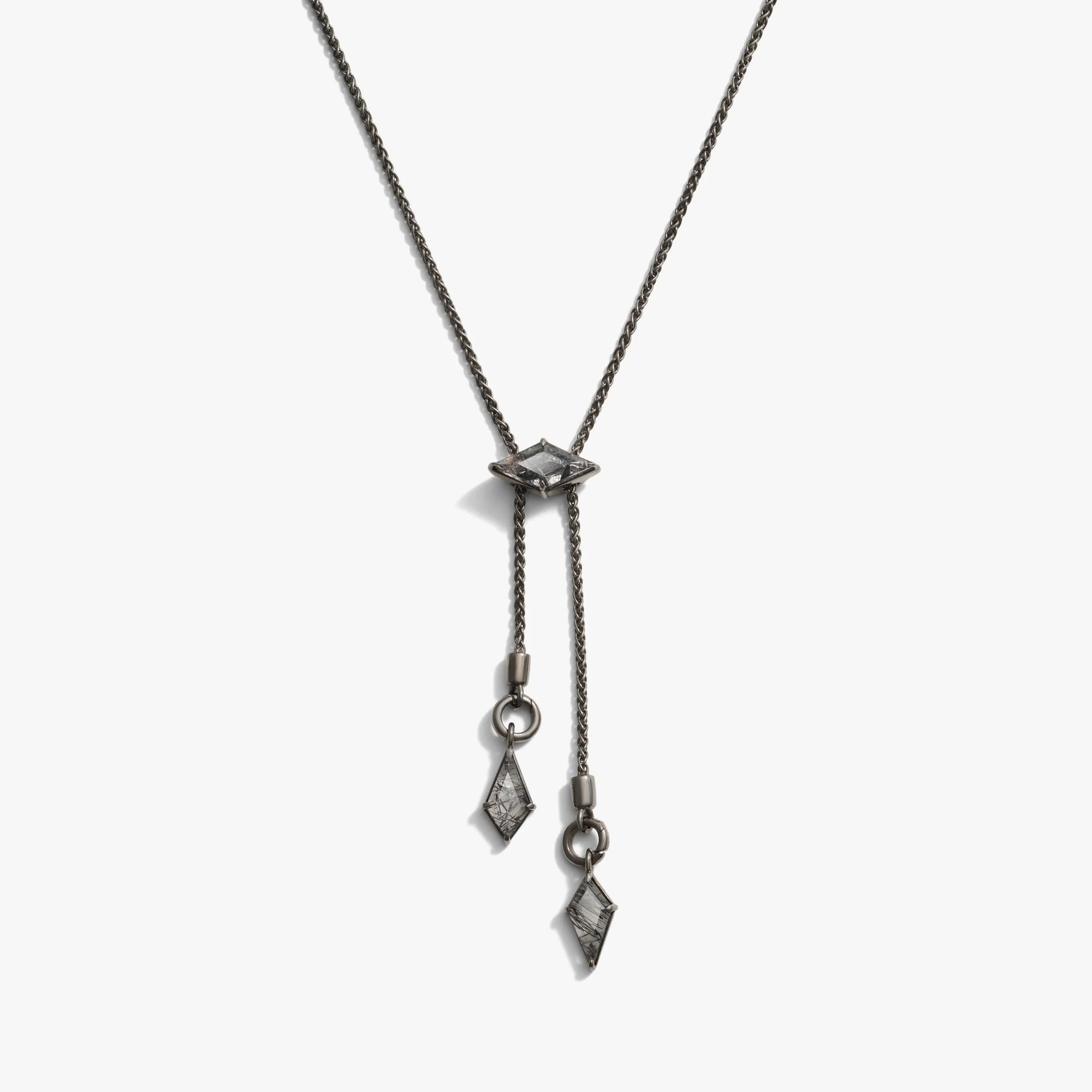 Awe Inspired Necklaces Oxidized 925 Sterling Silver Prism Bolo Necklace