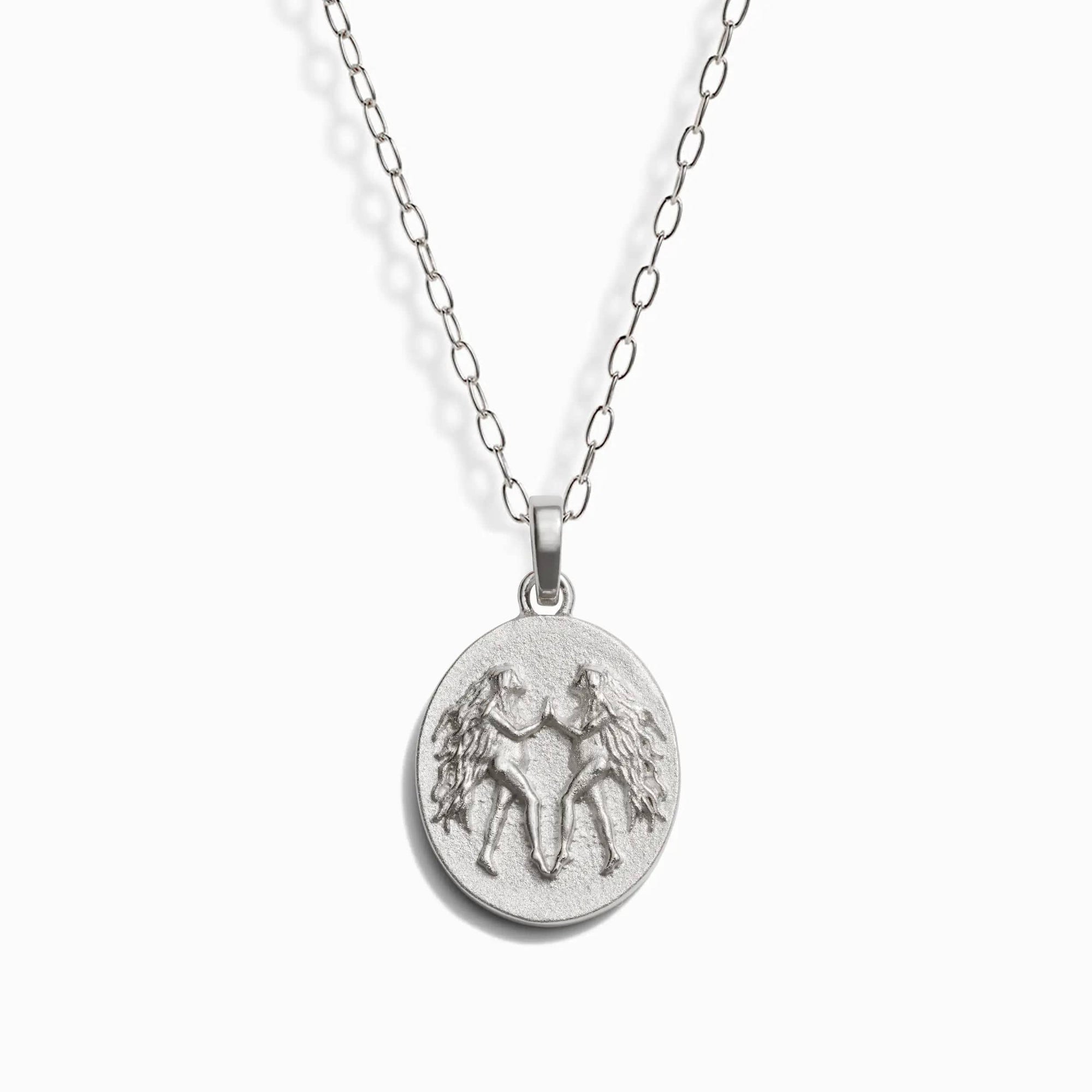 Awe Inspired Necklaces Sterling Silver / Gemini / 16" - 18" Zodiac Goddess Pendant + Mini Paperclip Chain