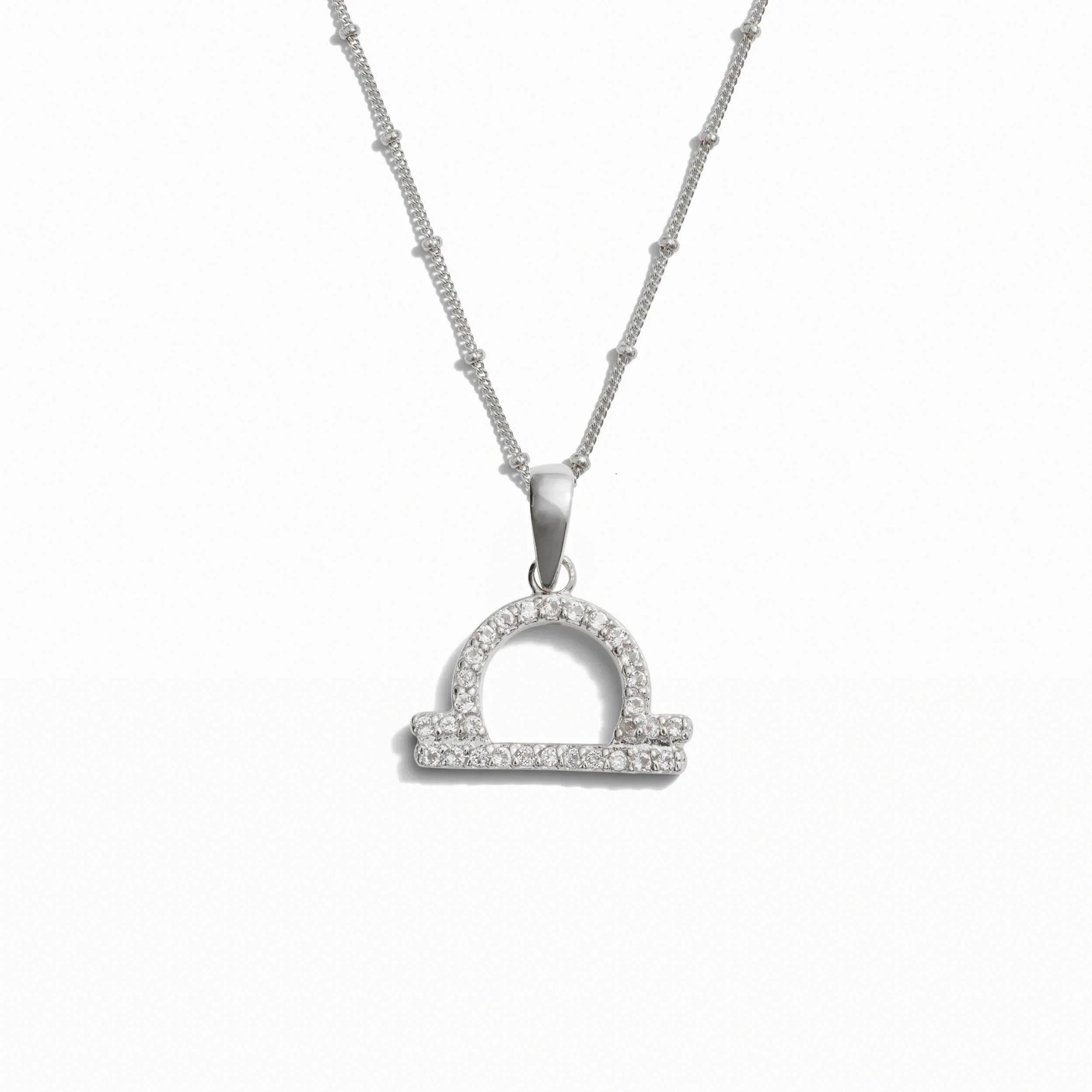 Awe Inspired Necklaces Sterling Silver / Libra / 20-22" Saturn Chain Gemstone Zodiac on Saturn Chain