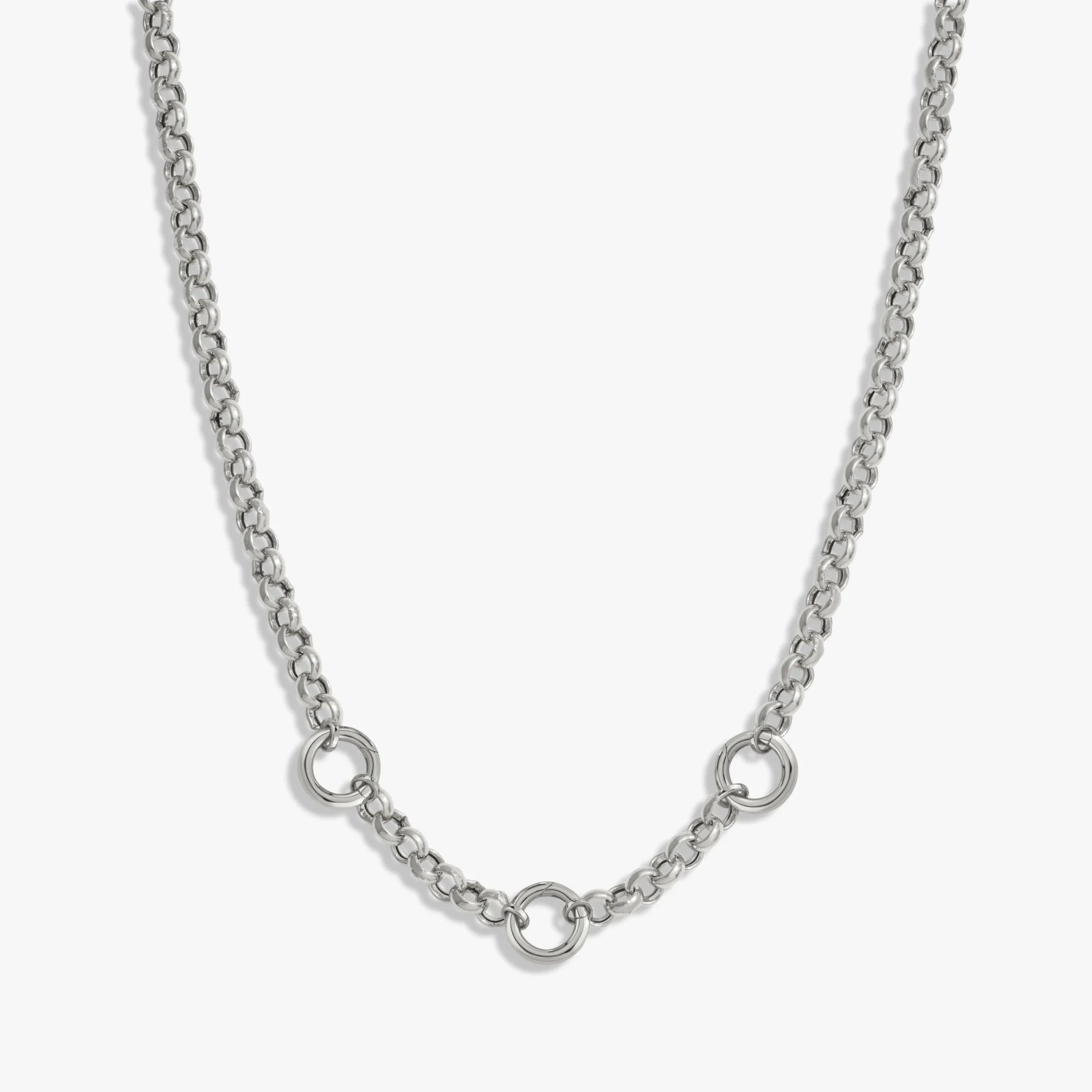 Awe Inspired Necklaces Sterling Silver Long Triple Charm Collector Necklace