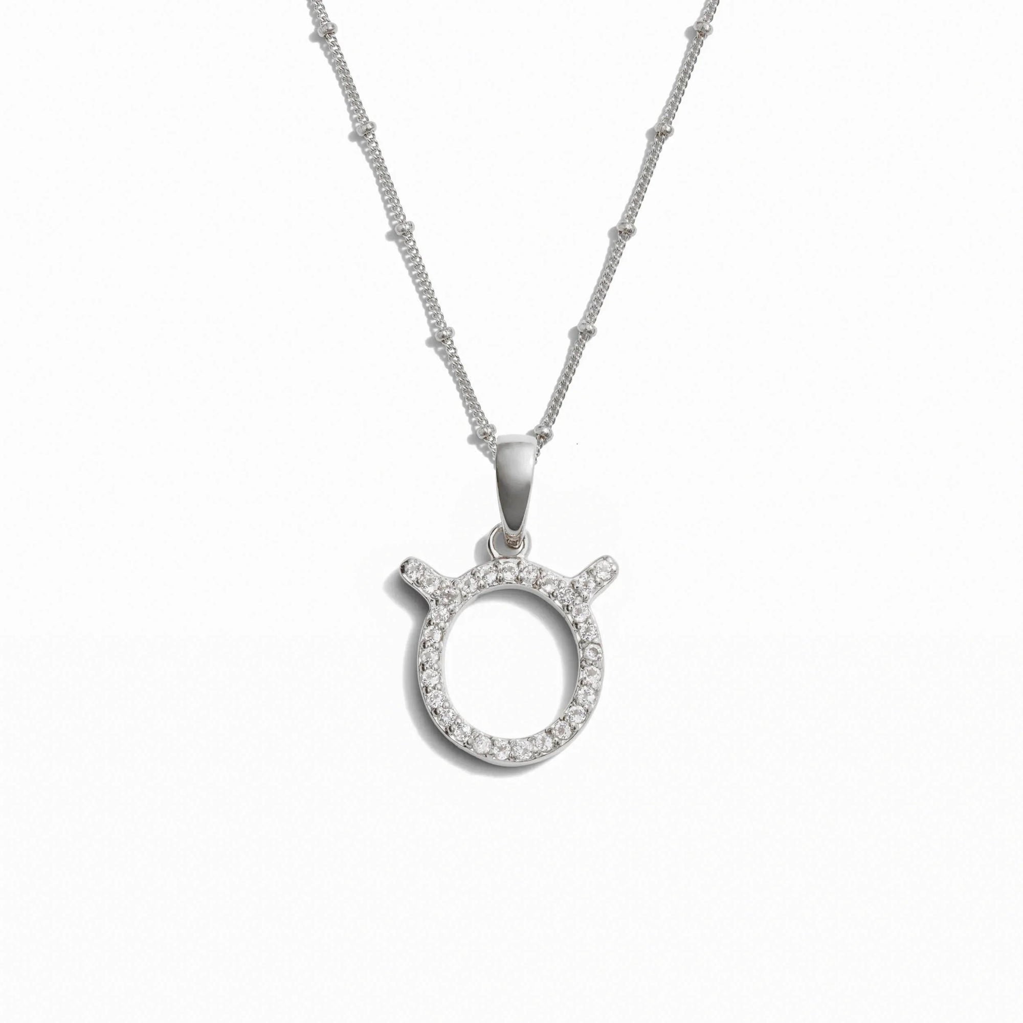 Awe Inspired Necklaces Sterling Silver / Taurus / 20-22" Saturn Chain Gemstone Zodiac on Saturn Chain