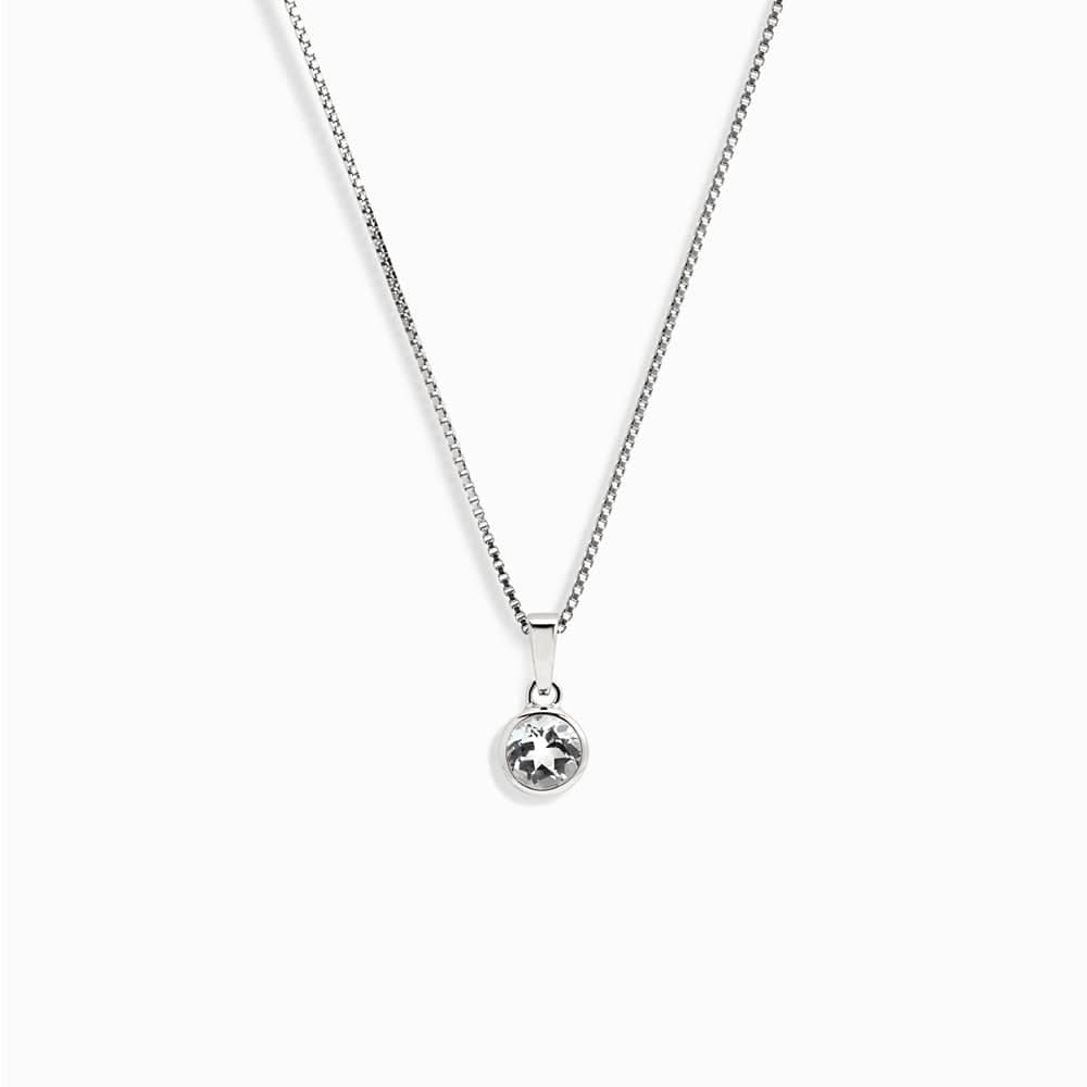 Awe Inspired Necklaces Sterling Silver / White Topaz Gemstone Necklace