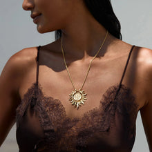 Awe Inspired Necklaces White Topaz Sun Halo Necklace