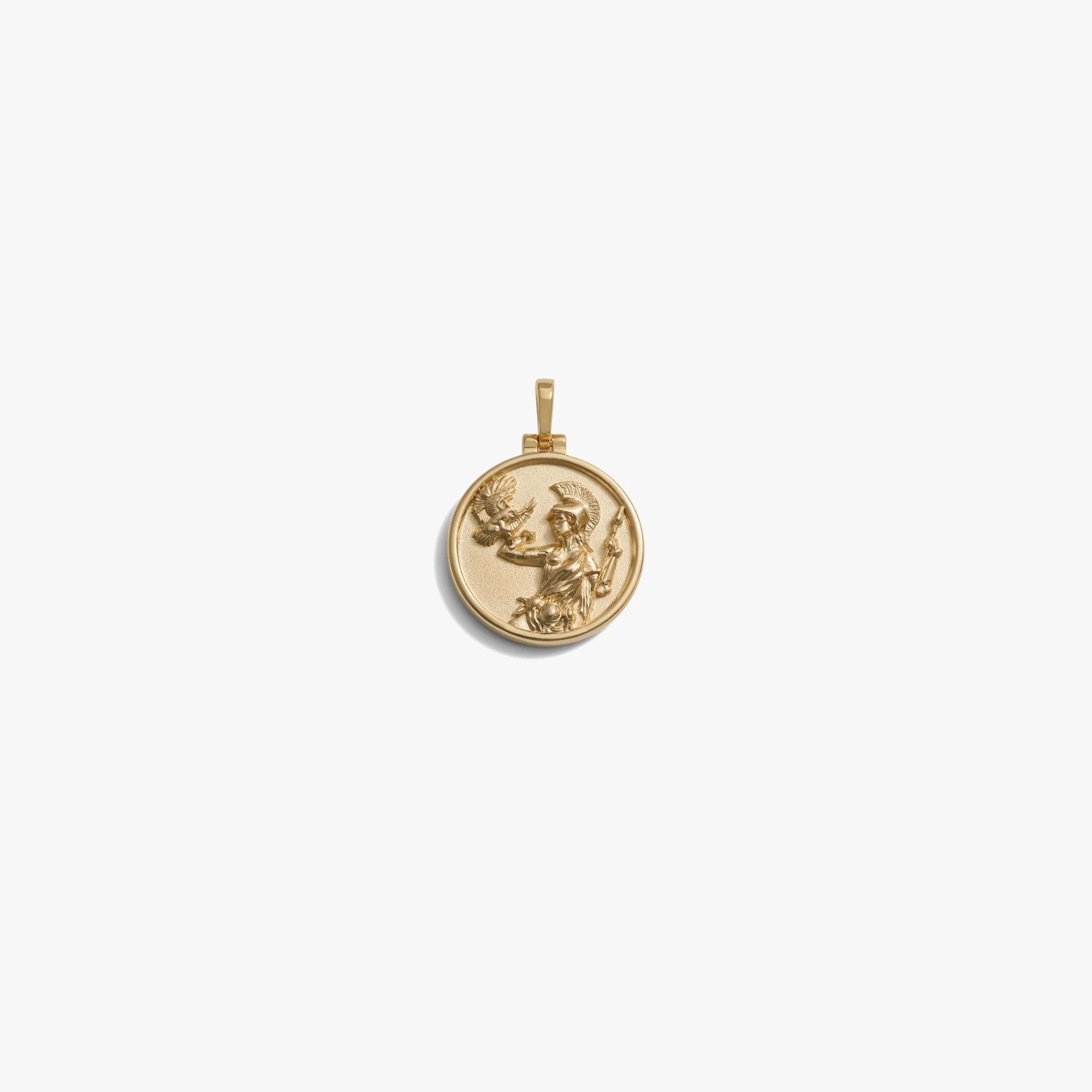Awe Inspired Pendants 14K Yellow Gold Vermeil / Athena Mini Goddess Coin Pendant
