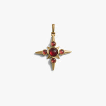 Awe Inspired Pendants 14K Yellow Gold Vermeil / Garnet Maltese Cross Pendant