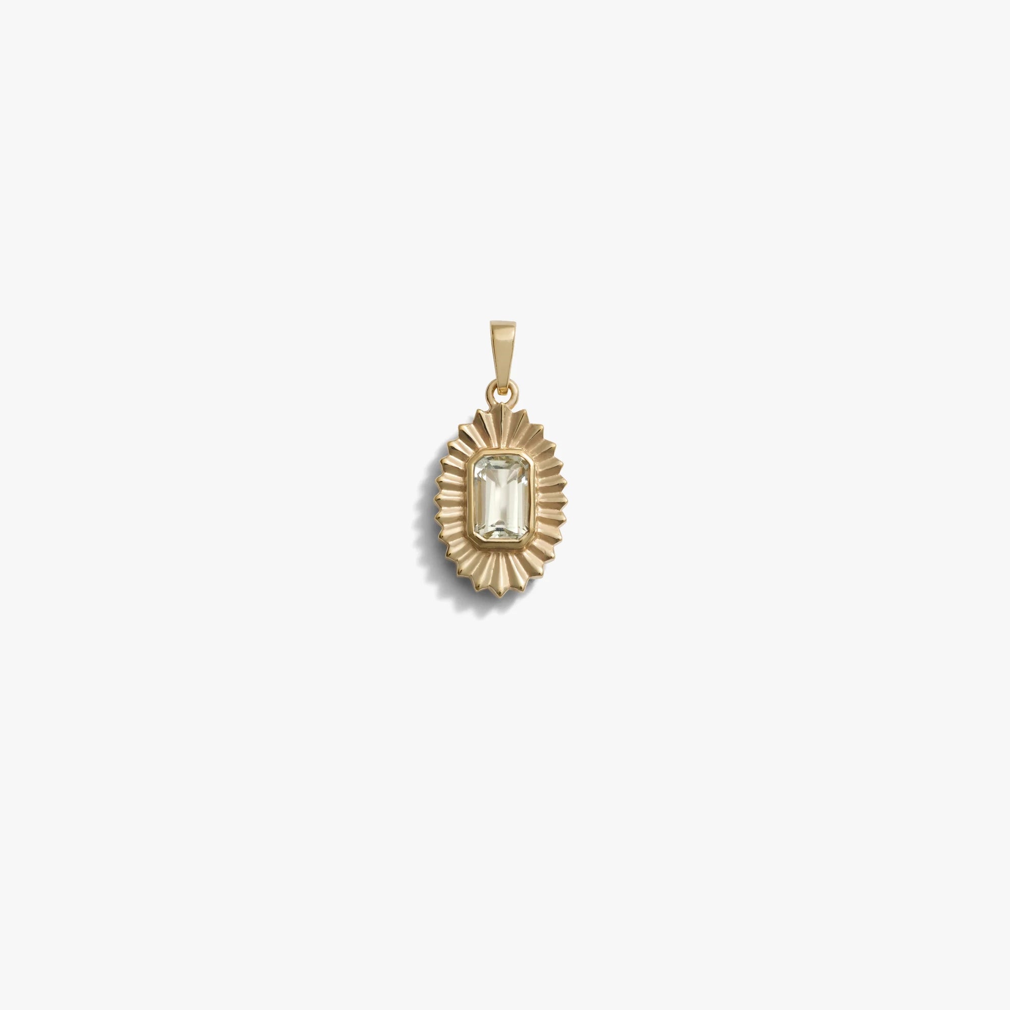 Awe Inspired Pendants 14K Yellow Gold Vermeil / Green Amethyst Aura Pendant