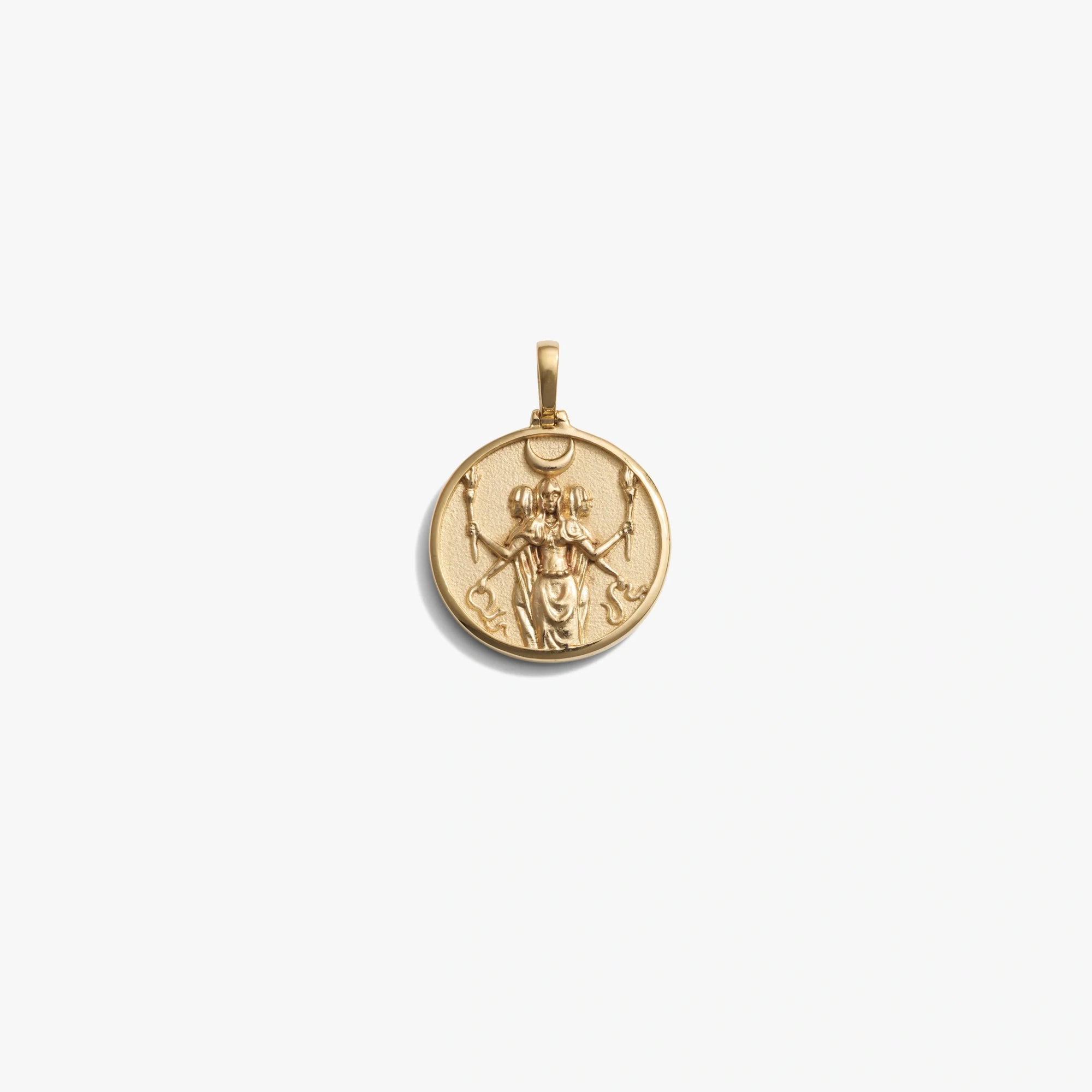 Awe Inspired Pendants 14K Yellow Gold Vermeil / Hecate Goddess Coin Pendant
