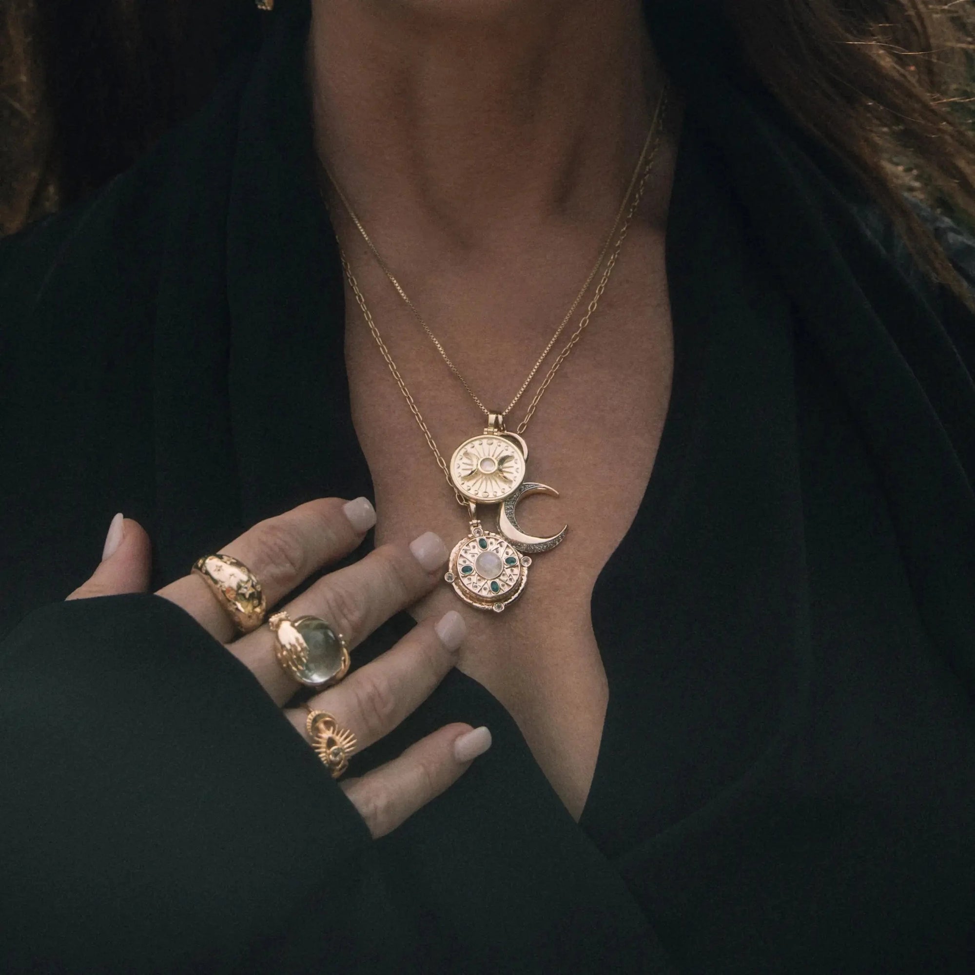 Awe Inspired Pendants Alanis Triple Moon Pendant