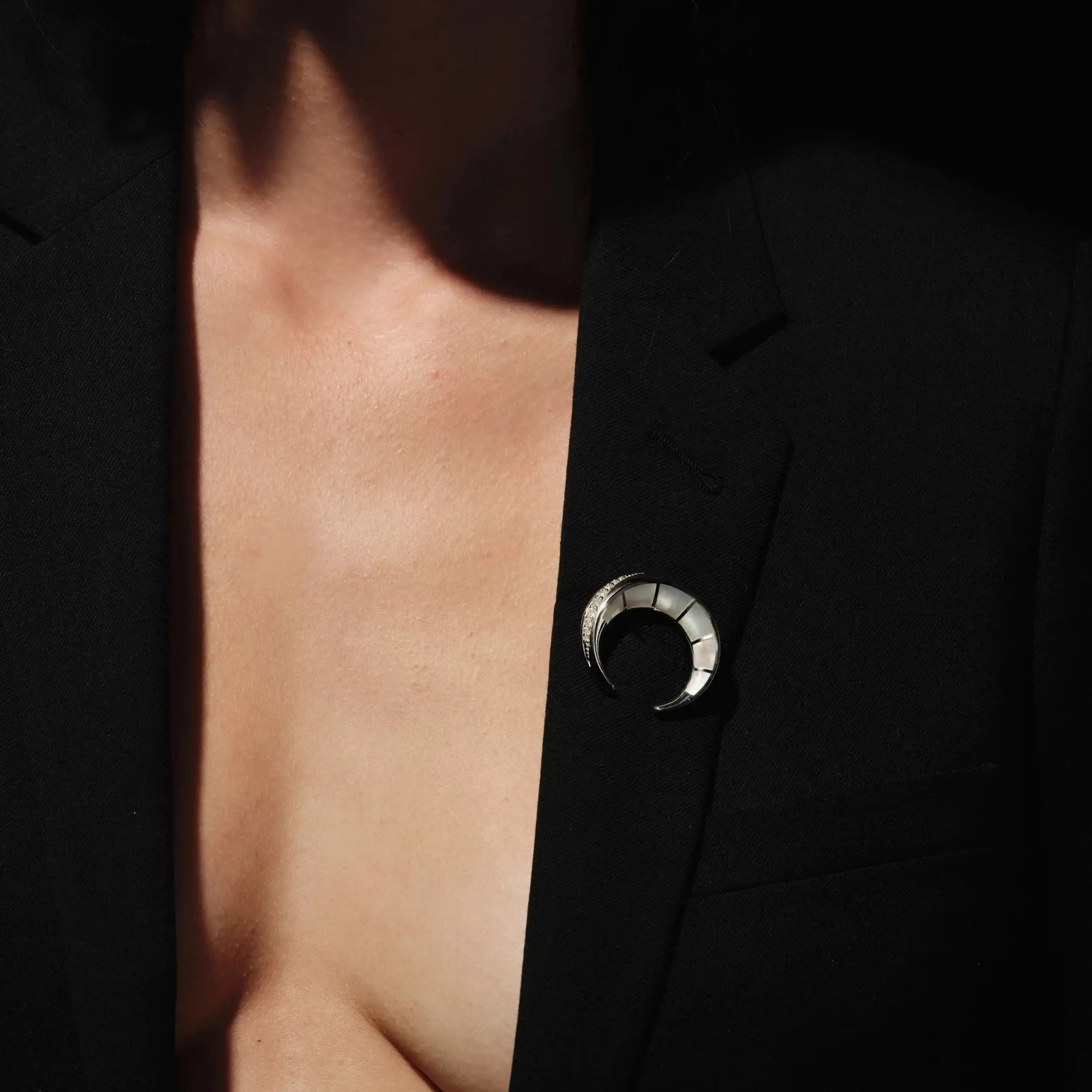 Awe Inspired  Accessories Crescent Moon Brooch