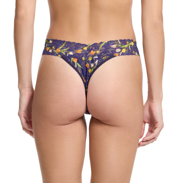 Signature Lace Original Rise Thong | Central Park (Navy)