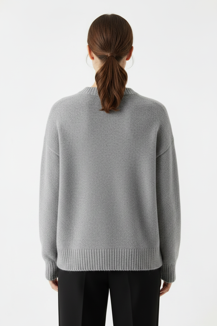 Womens | Frankie Cotton Oversized Crewneck Sweater | Grey