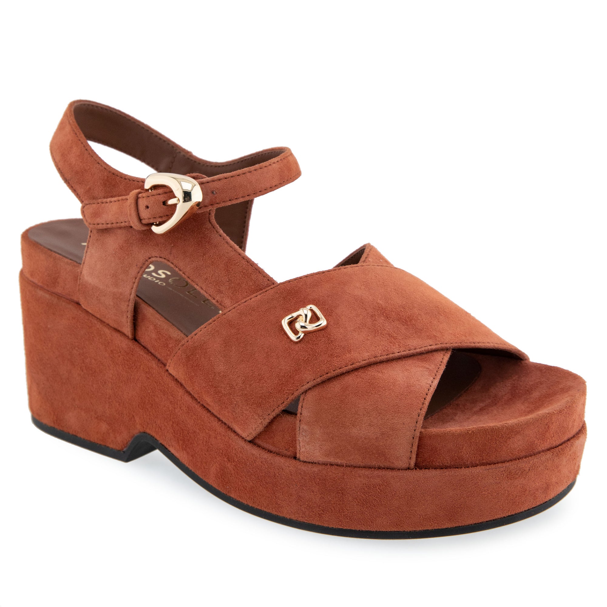 Cora Sandal Dress Platform | Rust Suede