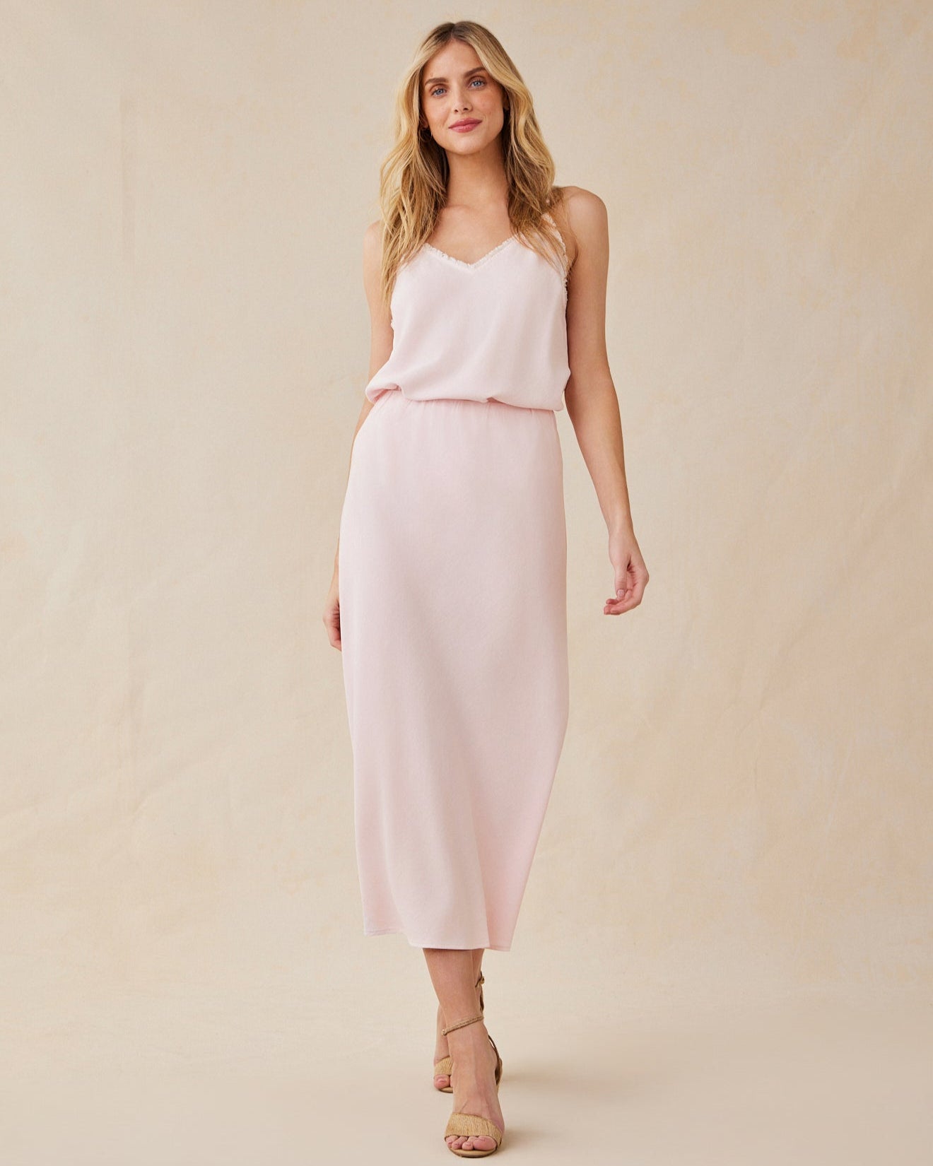 Bias Midi Skirt | Petal Pink