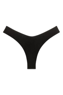 Lulu Zig Zag Stitch Bikini Bottom | Black Velvet
