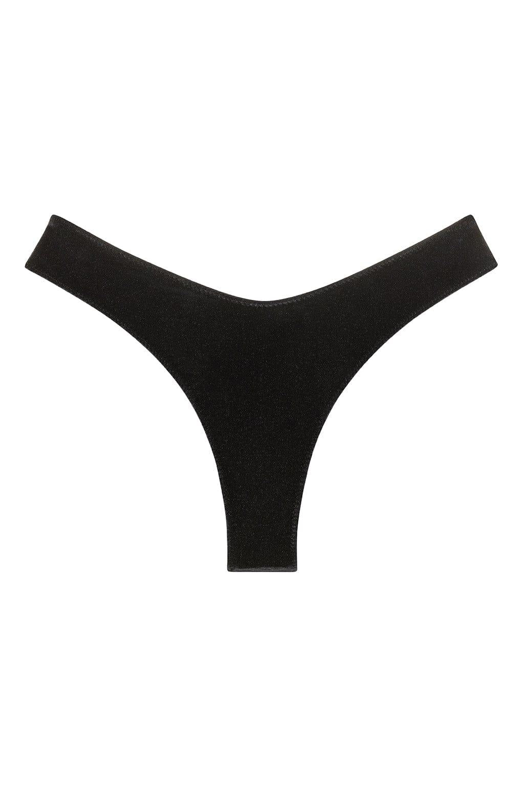 Lulu Zig Zag Stitch Bikini Bottom | Black Velvet
