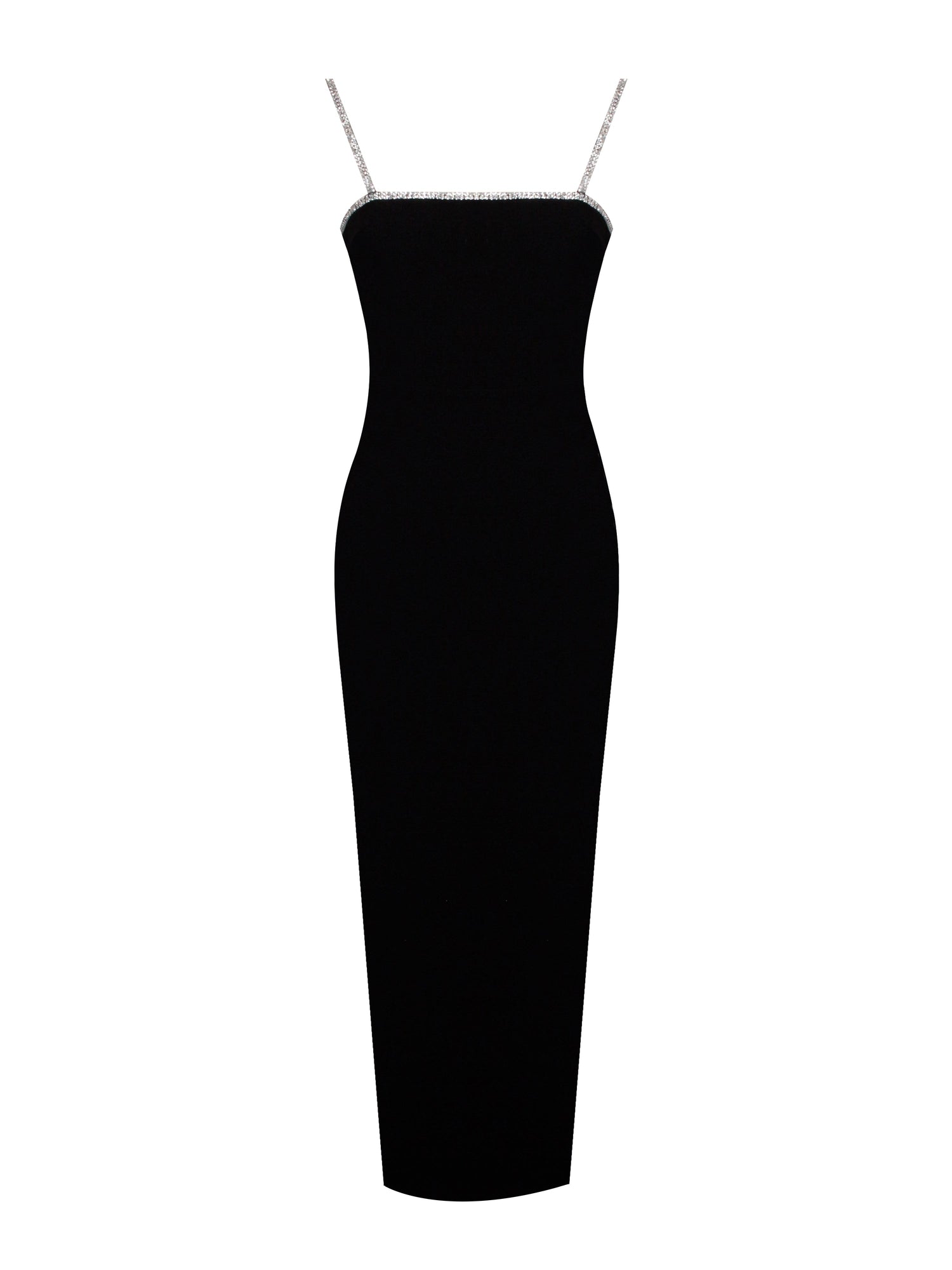 Flore Crystal Straps Backless Gown With Bow | Black