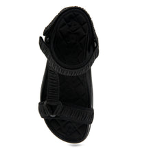 Latoya Sandal Footbed | Black Rouched Elastic Fabric