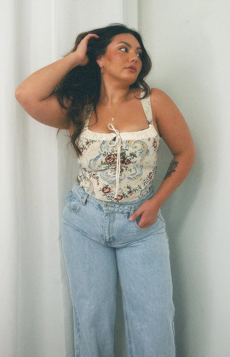 Till Forever Tapestry Top | Beige