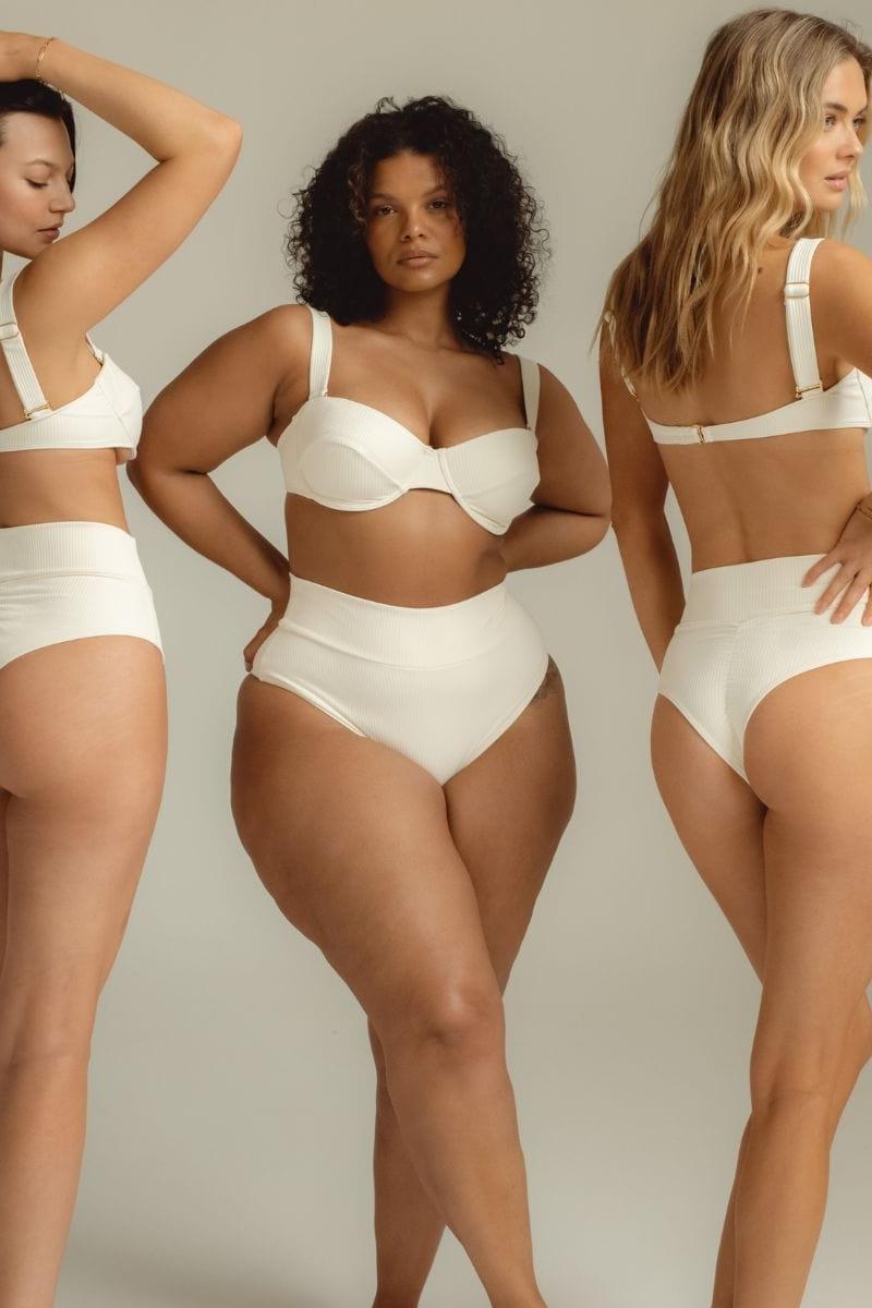 Bustier Bikini Top | Cream Rib