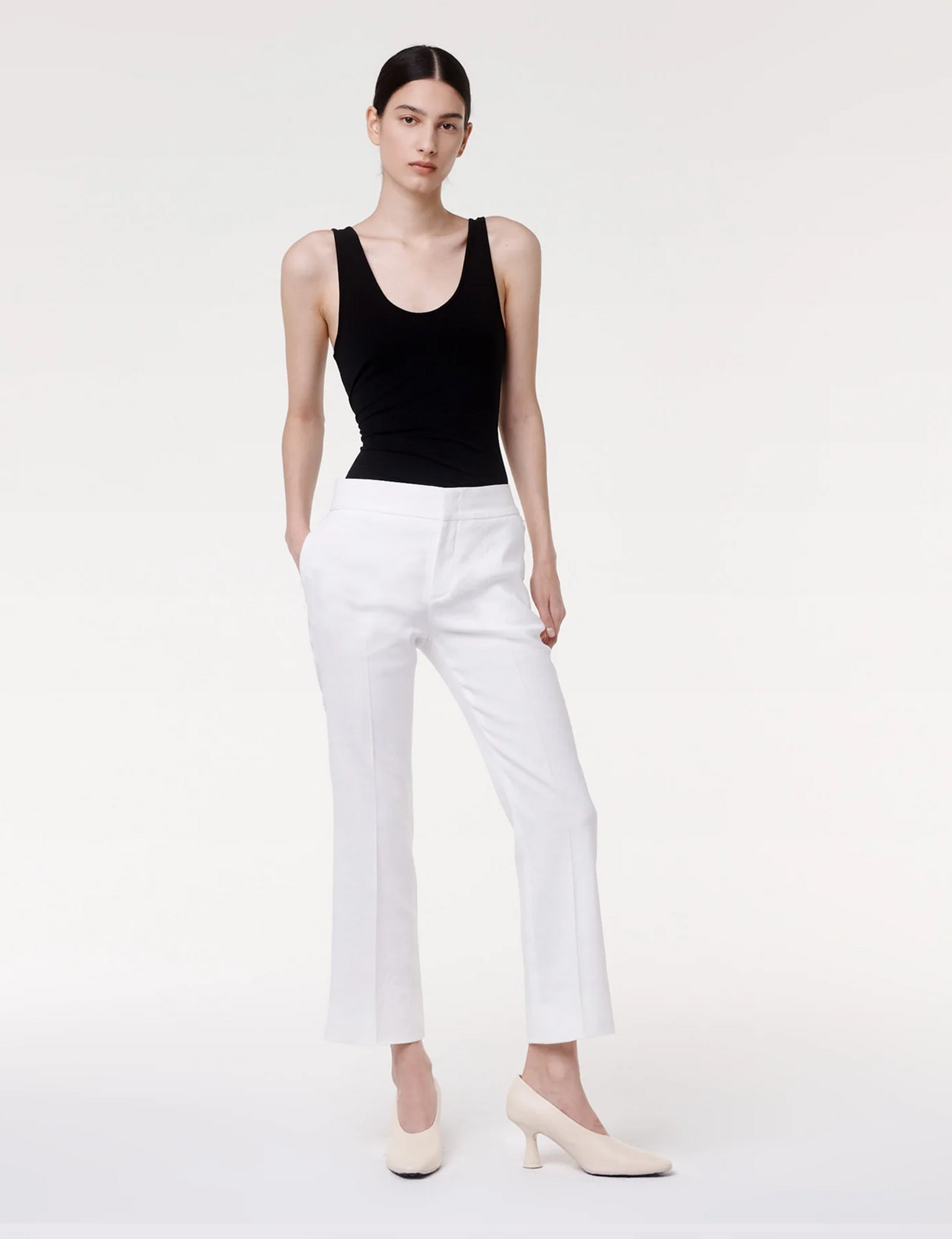 Women | Crop Flare Trouser | Off White
