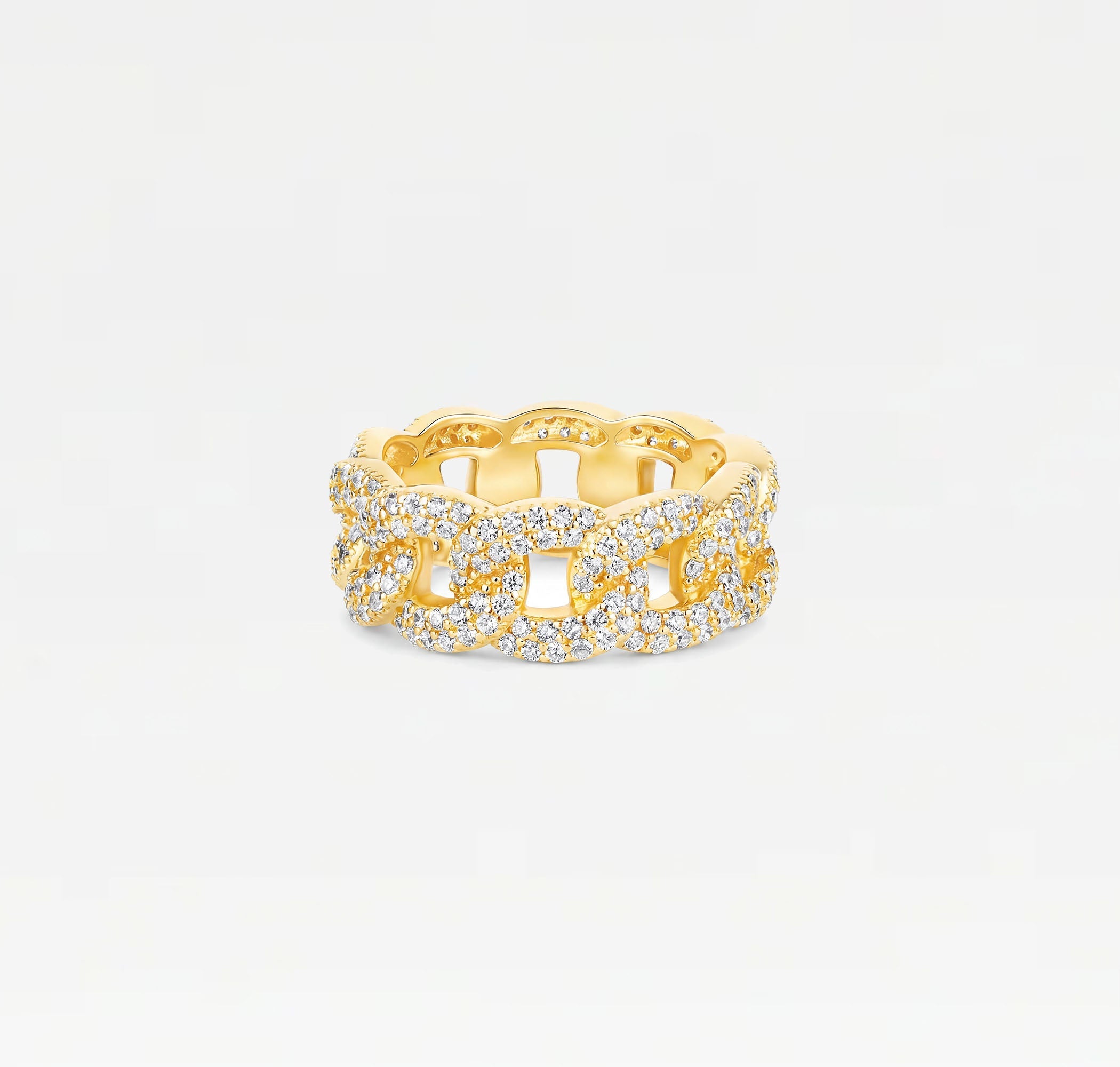 The Iced Out Cuban Link Ring | Gold