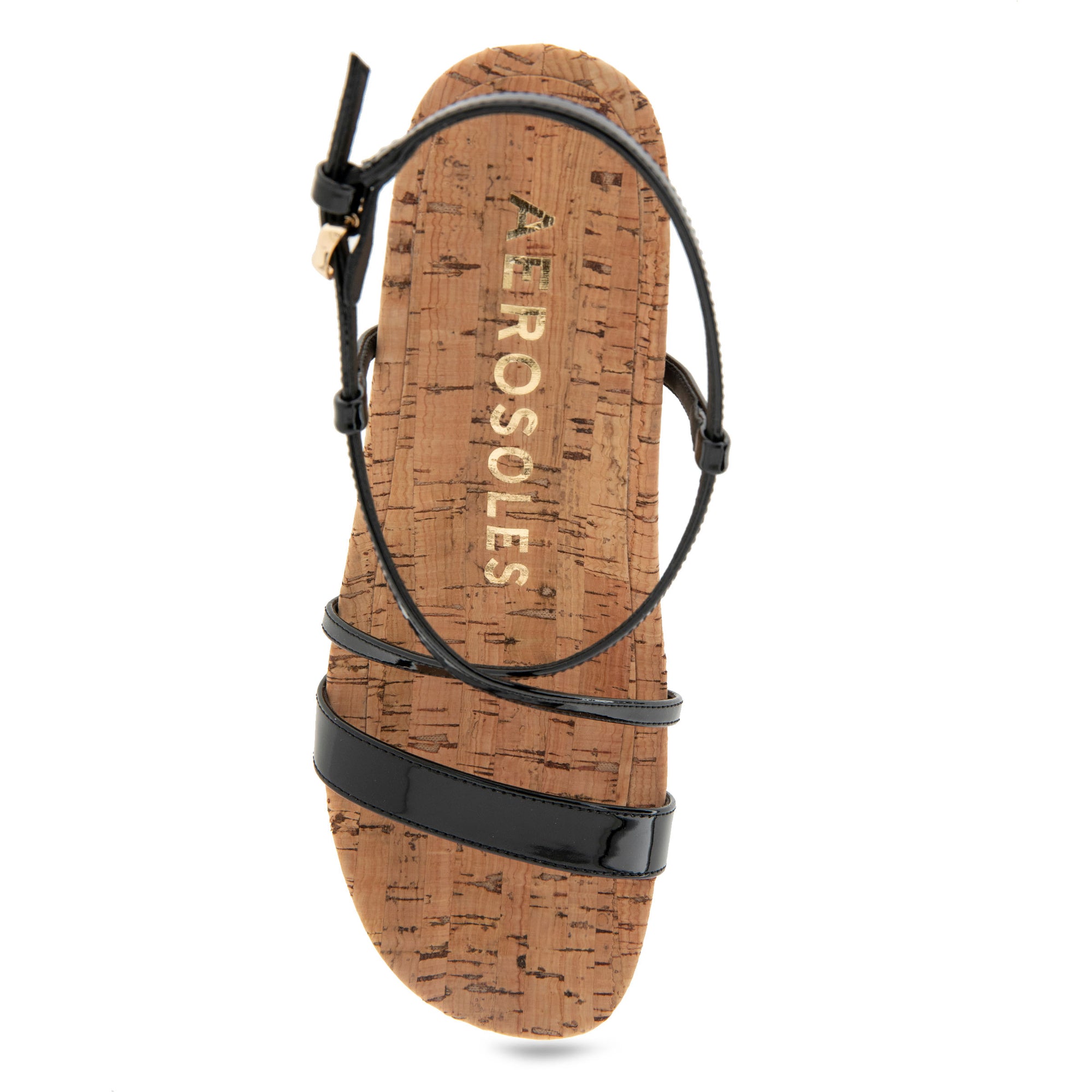 Miles Sandal Dress Platform | Black Faux Leather/Cork