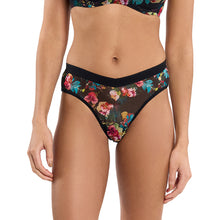 Mesh High Cut Thong | Botanic Romantic (Black)