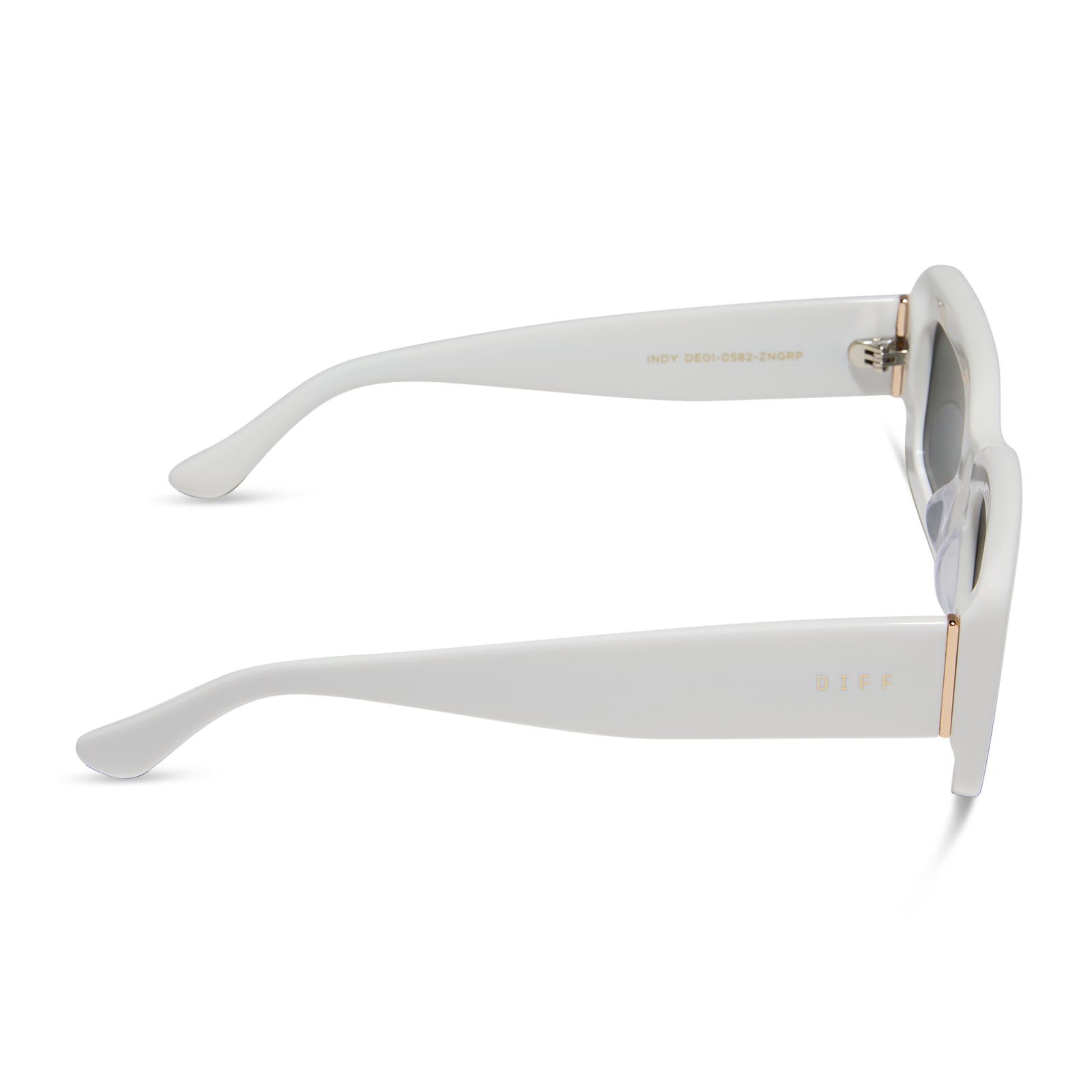 Womens | Indy Sunglasses | White Cloud | Grey Polarized Lenses