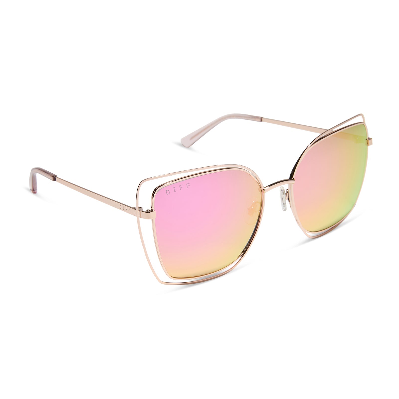 Womens | Jacqueline Sunglasses | Champagne | Pink Lenses