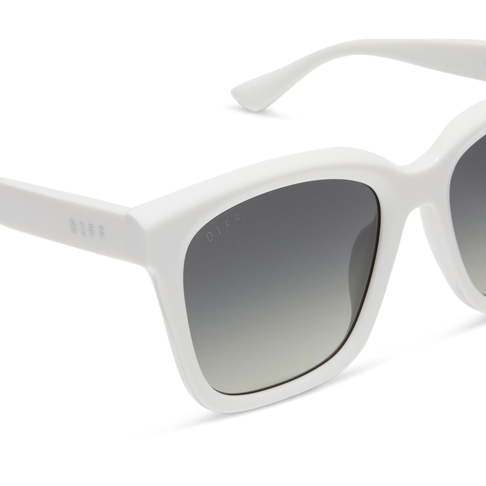 Womens | Meredith Sunglasses | White Cloud | Grey Gradient Polarized Lenses