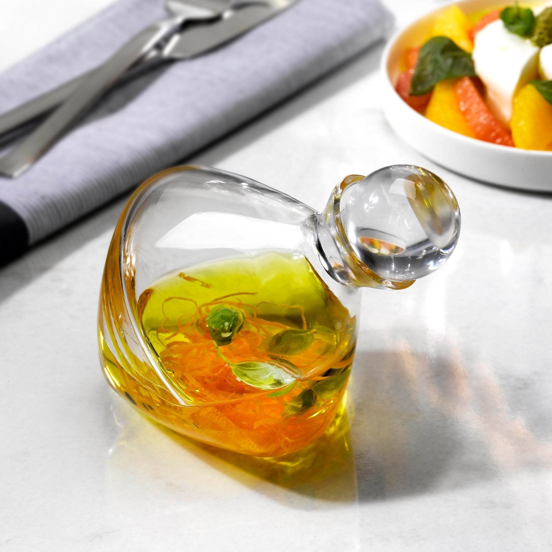 Olea Oil And Vinegar Bottle | Clear Crystal