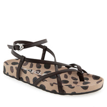 Leera Sandal Footbed | Java Spotted Print Faux Leather