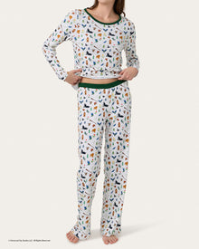 Womens | Elphaba Print Long PJ Set x Wicked | Cream