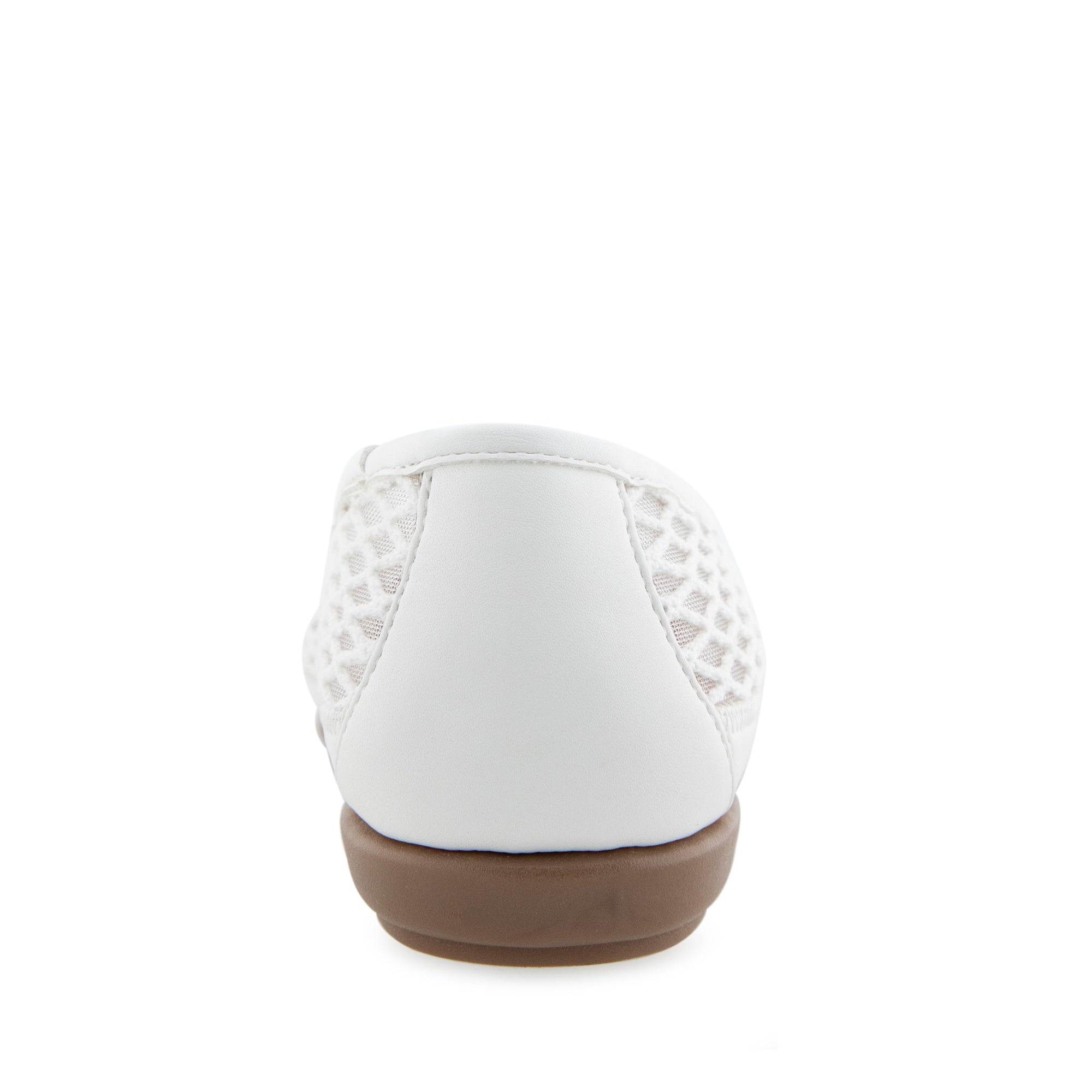 Bria Casual Flat | White Mesh Fabric