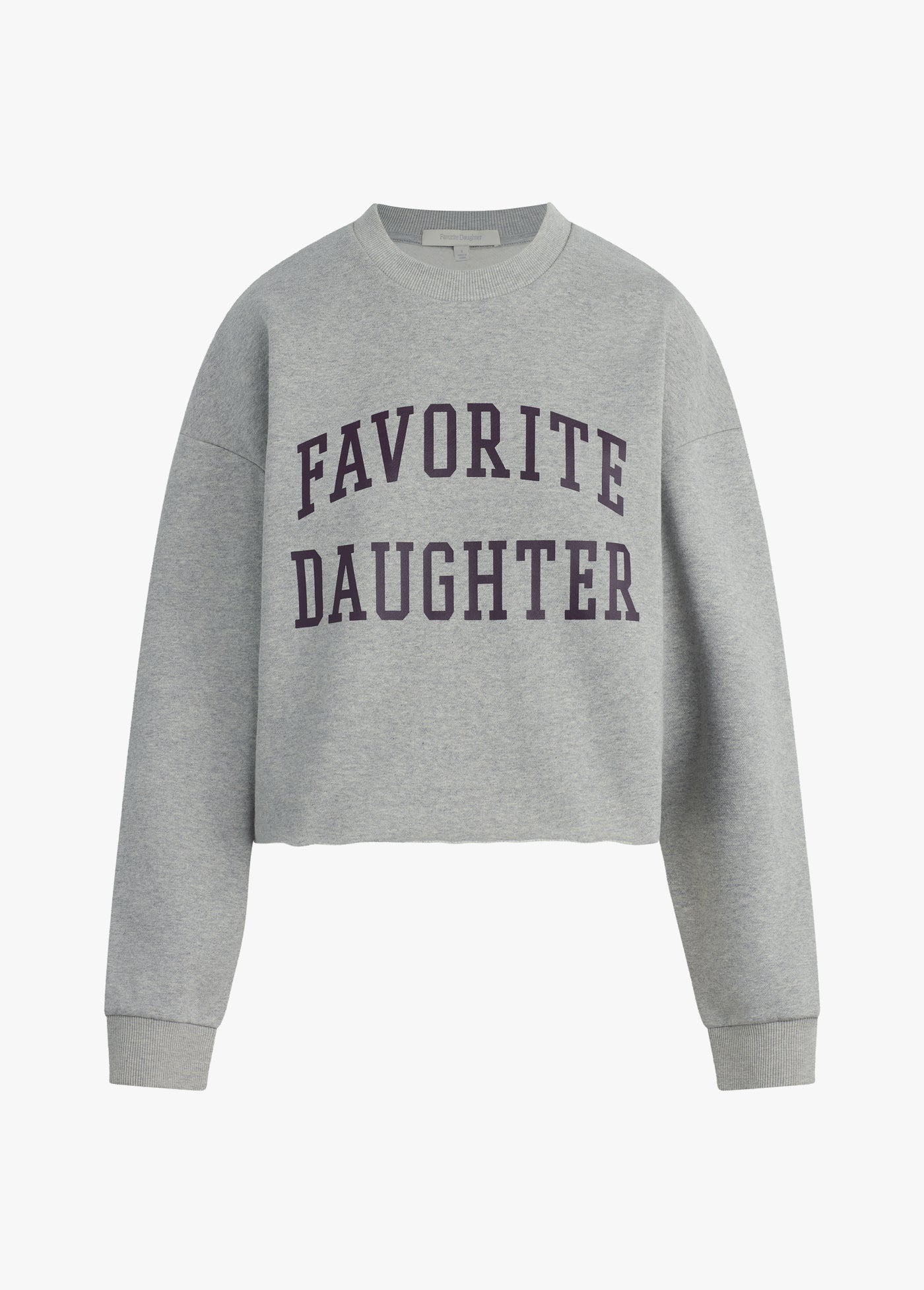 The Cropped Collegiate Sweatshirt | Heather Grey Burgundy
