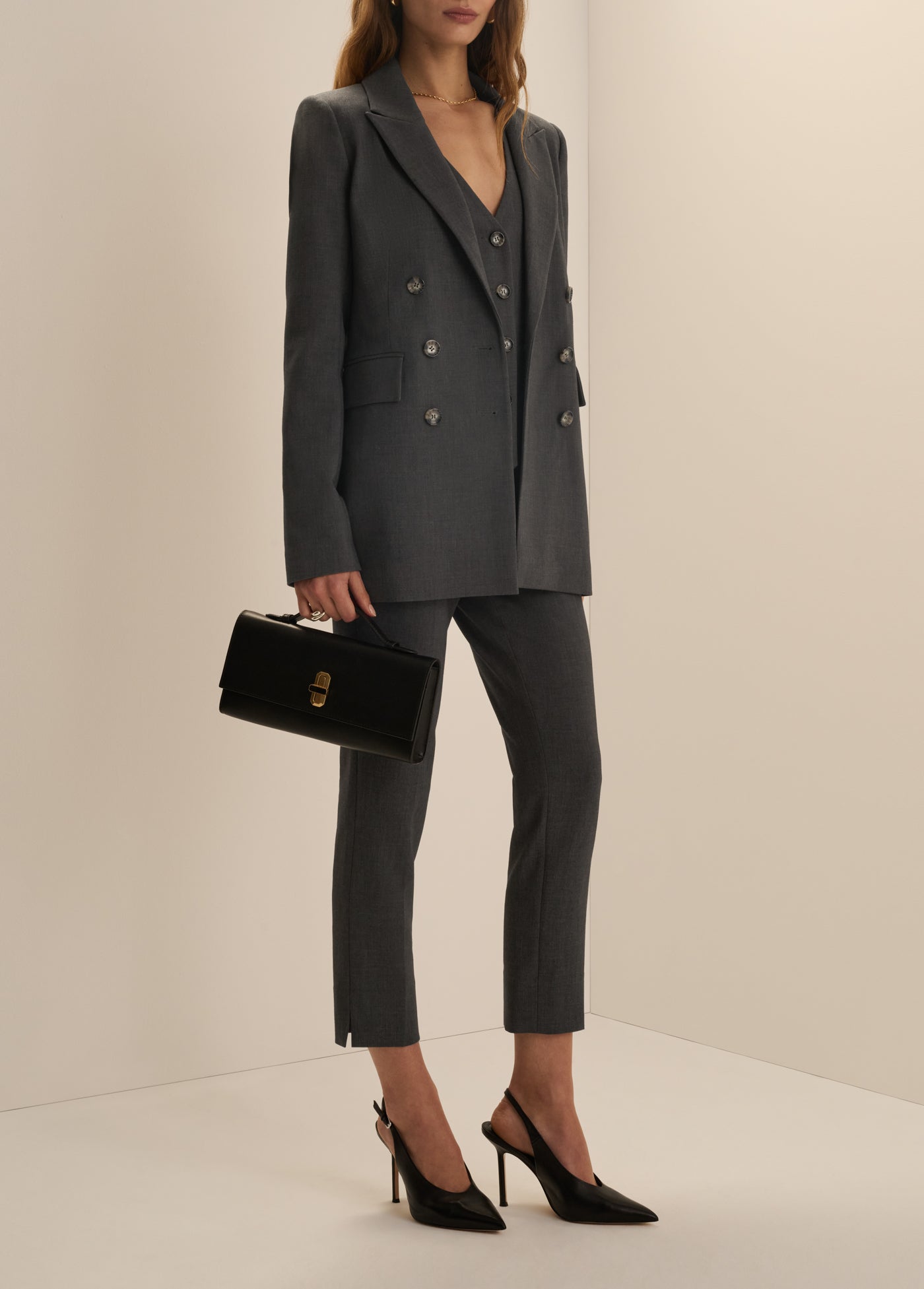 The Petite Phoebe Blazer | Grey Suiting