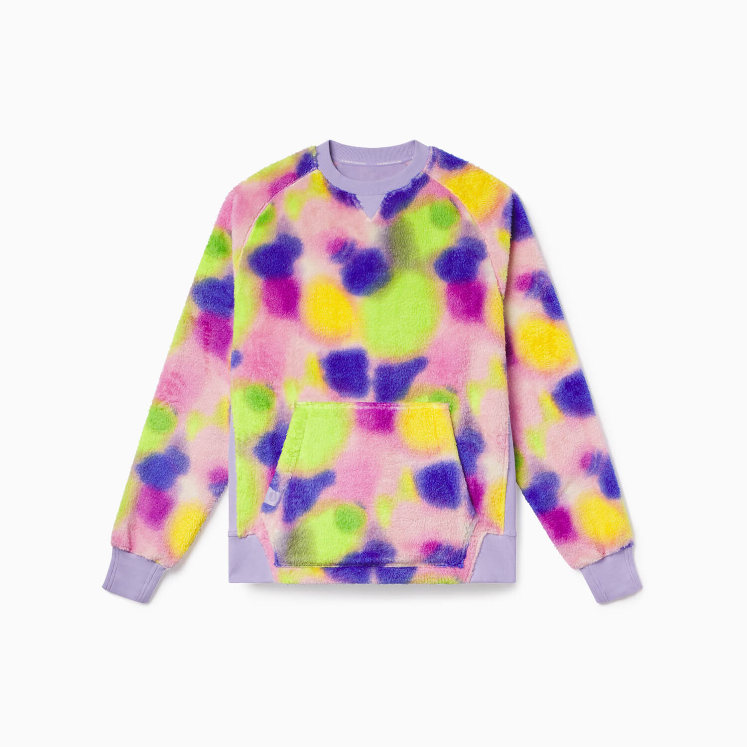 Sherpa Fleece Lounge Crew | Neon Blur