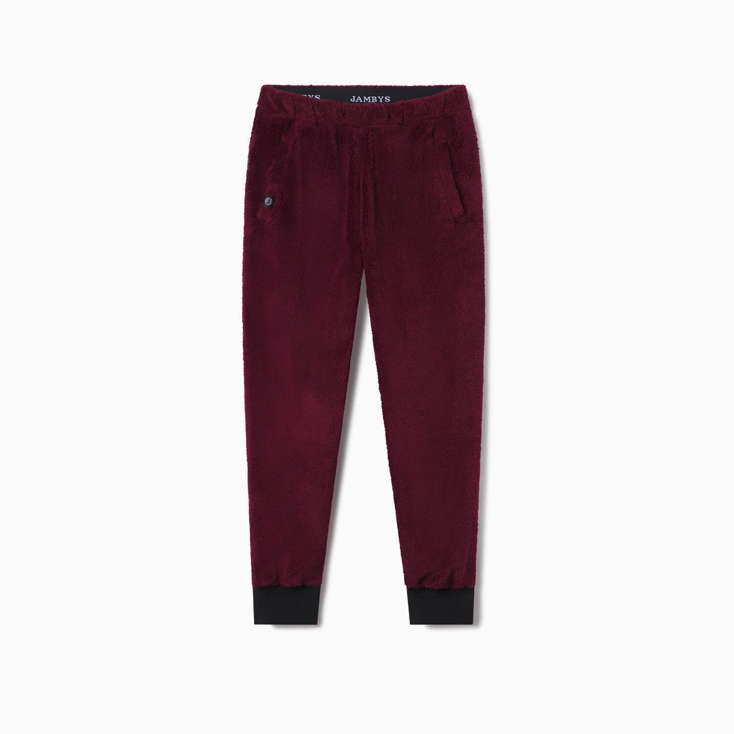Sherpa Fleece Lounge Joggers | Cabernet/Black