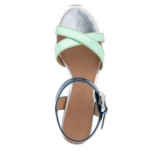 Cinzia Sandal Block Heel | Metallic Combination Faux Leather