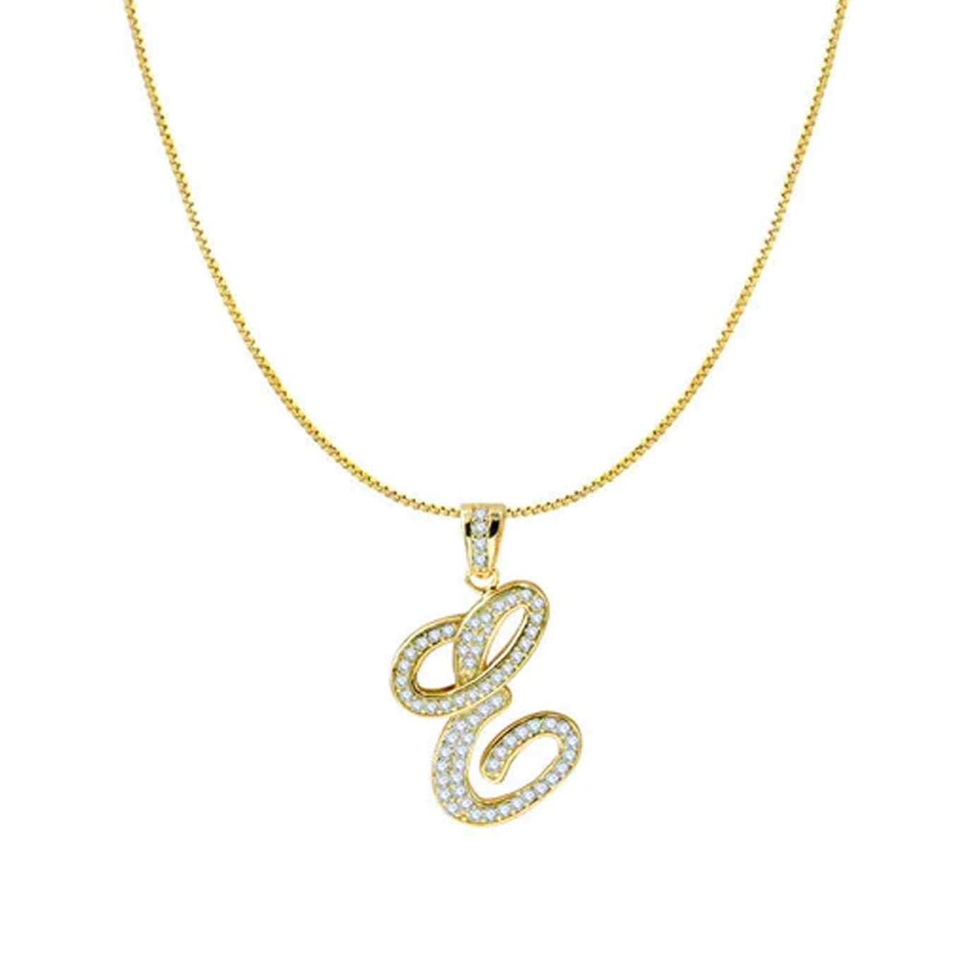 THE ICED OUT SCRIPT INITIAL NECKLACE - The M Jewelers