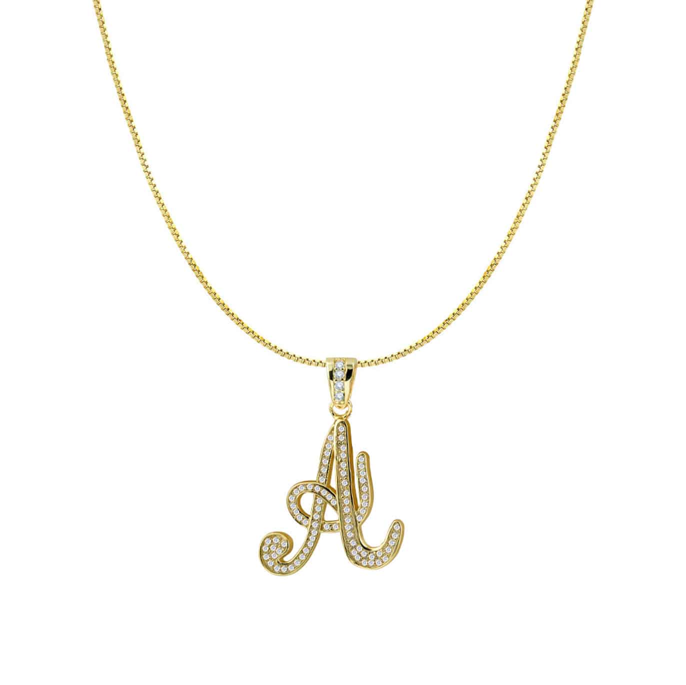 THE ICED OUT SCRIPT INITIAL NECKLACE - The M Jewelers