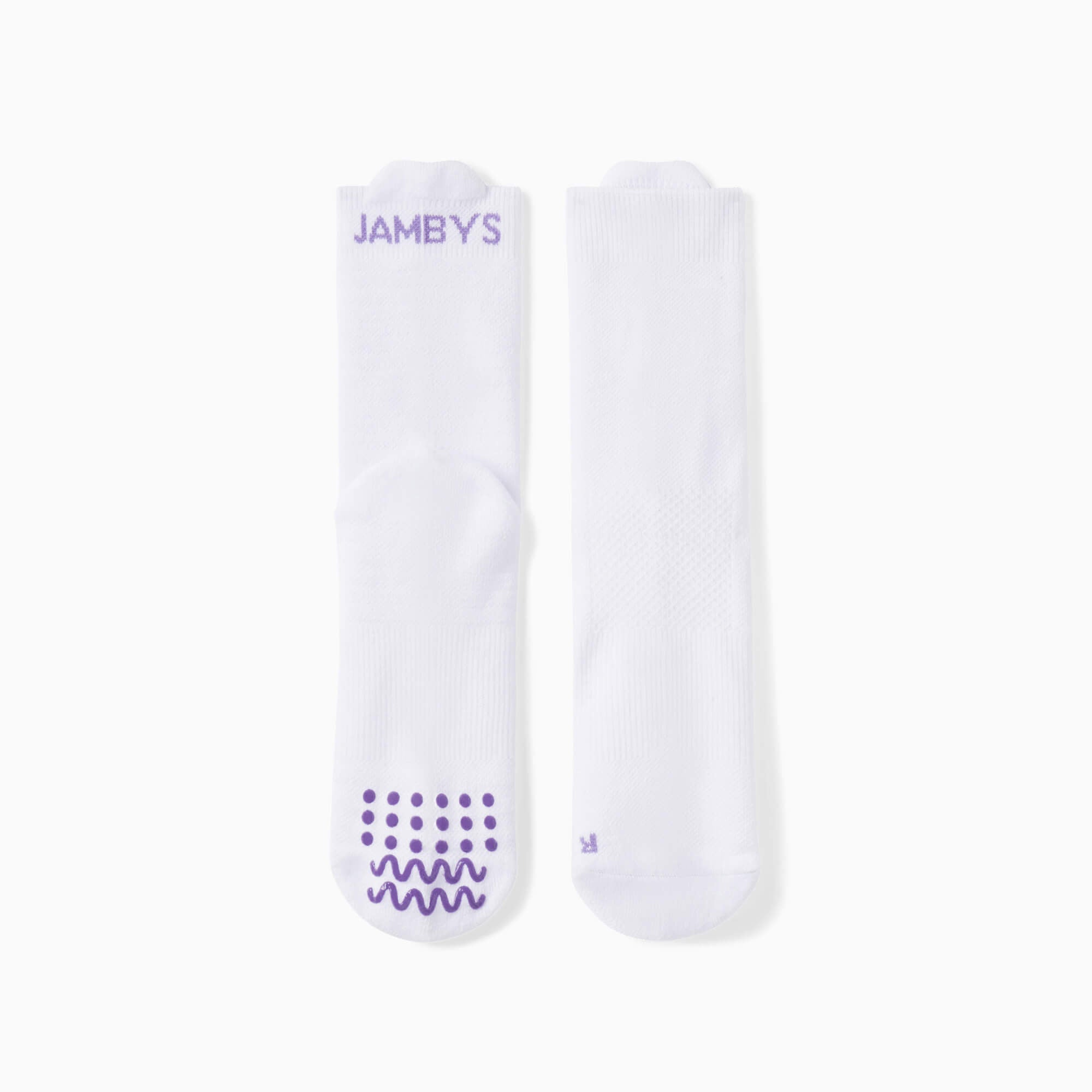 Cotton Socks with Silicone Grips | White