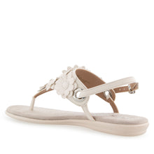 Connie Sandal Flat | Eggnog Faux Leather