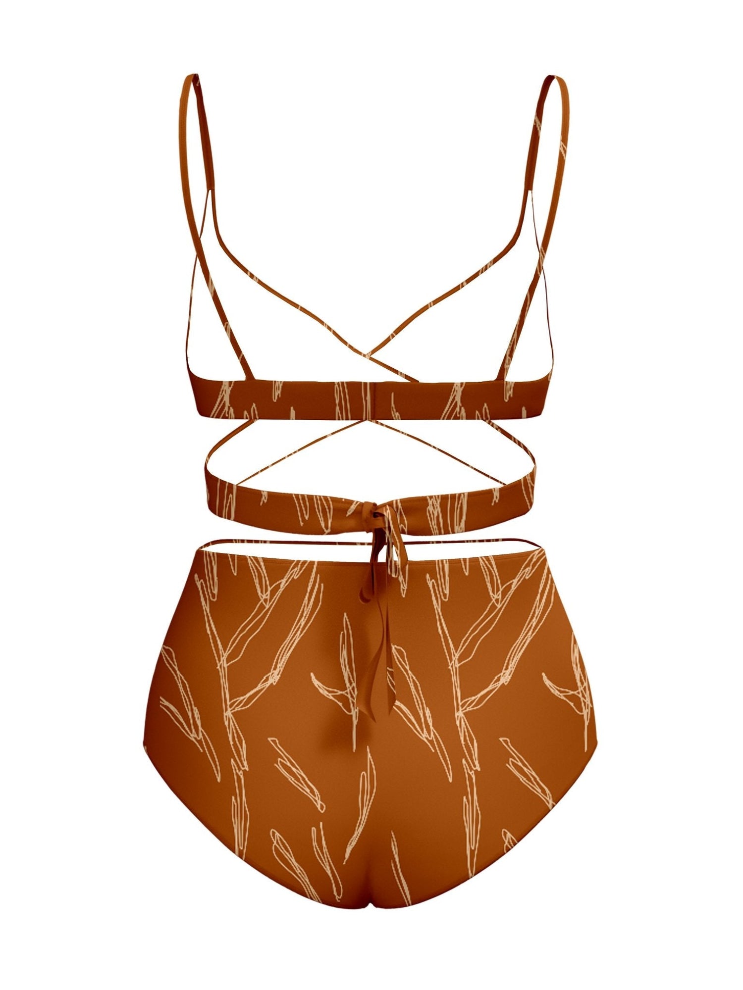 Idya Swimsuit - Scribble Rust - diarrablu