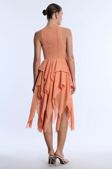 Ruffle Skirt Dress | Apricot
