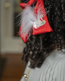 Anise Satin Embroidered Hair Bows - Petite Maison Kids
