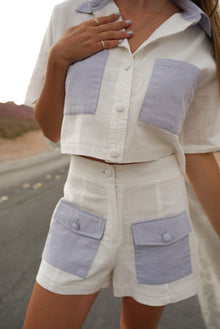 Petra Recycled Linen Top | Pearl