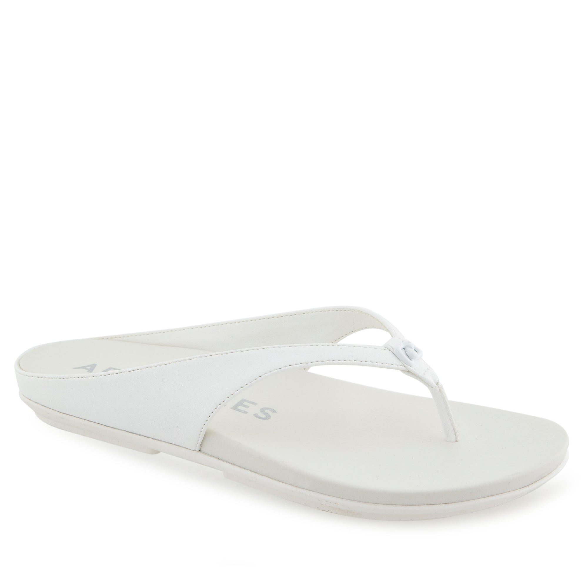 Fisher Sandal Flat | White Faux Leather