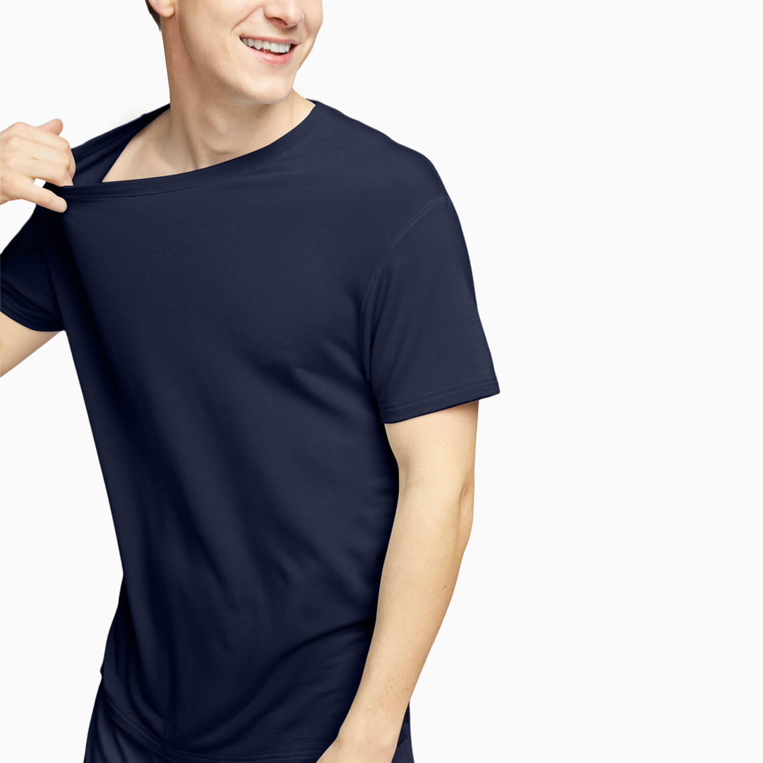 Modal French Terry Lounge Tee | Navy