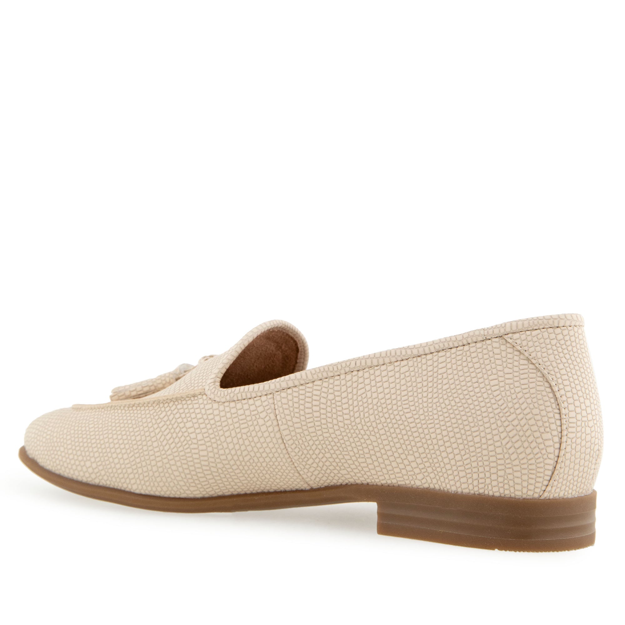 Wuster Casual Flat | Light Stone Lizard Embossed Faux Leather